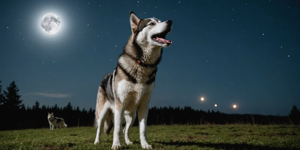 chien qui hurle comme un loup