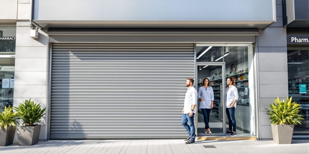 rideaux métalliques pour les pharmacies